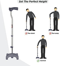 Load image into Gallery viewer, Height Adjustable Aluminium Walking Stick – Lightweight, Foldable Cane with Ergonomic Handle