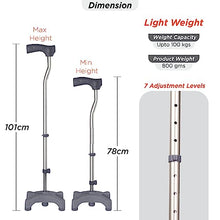 Load image into Gallery viewer, Height Adjustable Aluminium Walking Stick – Lightweight, Foldable Cane with Ergonomic Handle