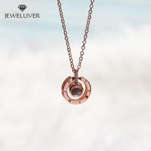Load image into Gallery viewer, I Love You Necklace, 100 Languages Projection on Onyx Pendant Loving Memory Collarbone Necklace 1 Pcs