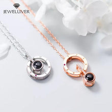 Load image into Gallery viewer, I Love You Necklace, 100 Languages Projection on Onyx Pendant Loving Memory Collarbone Necklace 1 Pcs
