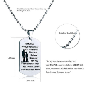Mom To Daughter - Customized Stainless Steel Dog Tag Necklace