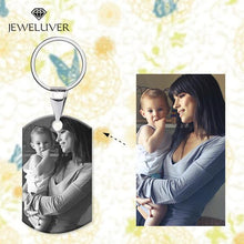 Load image into Gallery viewer, Personalized Photo Keychain in Silver