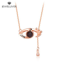 Load image into Gallery viewer, I Love You Necklace, 100 Languages Projection on Onyx Pendant Loving Memory Collarbone Necklace 1 Pcs