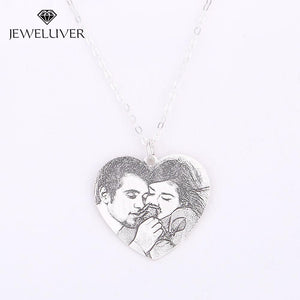 Personalized Heart-Shaped Vintage Photo Necklace