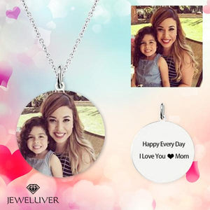 Personalized Full-Color Mom & Kid Engravable Photo Necklace