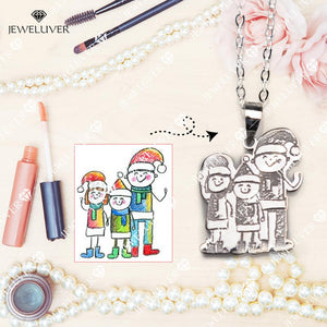 Actual Kids' Drawing Necklaces - Special Jewelry for Moms