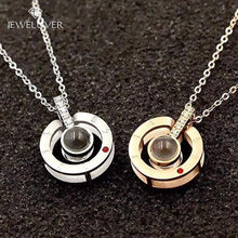 Load image into Gallery viewer, I Love You Necklace, 100 Languages Projection on Onyx Pendant Loving Memory Collarbone Necklace 1 Pcs