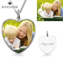 Load image into Gallery viewer, Heart Personalized Engravable Photo Necklace