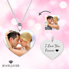 Load image into Gallery viewer, Heart Personalized Engravable Photo Necklace