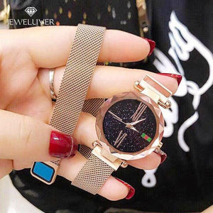 Custom Diamond Bling-Bling Magnetic  Watchband Engraved Women Watches