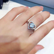 Load image into Gallery viewer, Heart Shape Center Setting Ladies Two 2  Ring Set