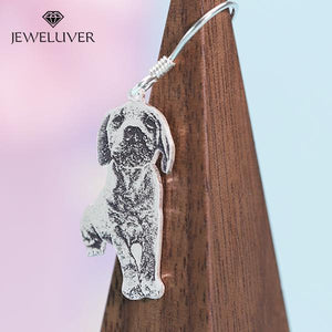 A Pair Of Custom Pet Portrait Earrings