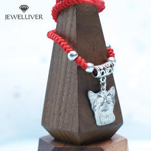 Load image into Gallery viewer, Custom Photo Bracelet in Red/Black Braided String