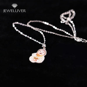 Personalized 3D Full Color Silver Portrait Necklace