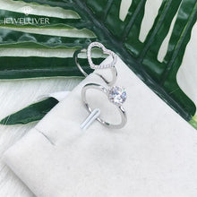 Load image into Gallery viewer, Heart Shape Center Setting Ladies Two 2  Ring Set