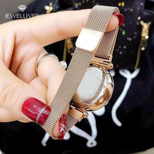 Custom Diamond Bling-Bling Magnetic  Watchband Engraved Women Watches