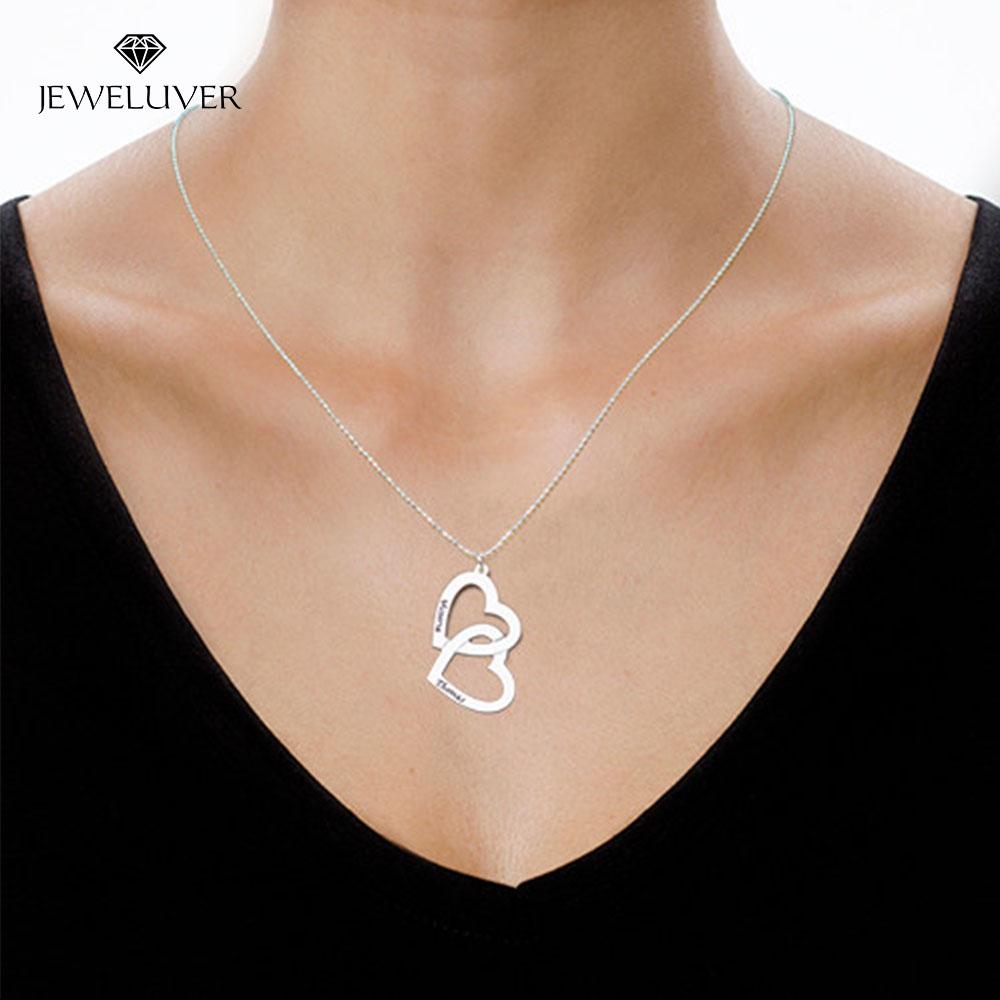 Engravable Entwined Heart Name Necklace