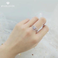 Load image into Gallery viewer, Heart Shape Center Setting Ladies Two 2  Ring Set