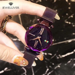Custom Diamond Bling-Bling Magnetic  Watchband Engraved Women Watches