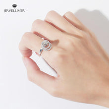 Load image into Gallery viewer, Personalized Double-Circle Adjustable CZ Ring With Name Engraved Inside