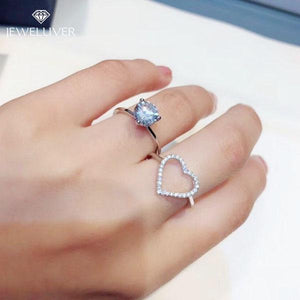 Heart Shape Center Setting Ladies Two 2  Ring Set