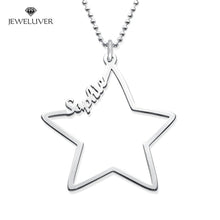 Load image into Gallery viewer, Personalized Star Name Necklace in Silver