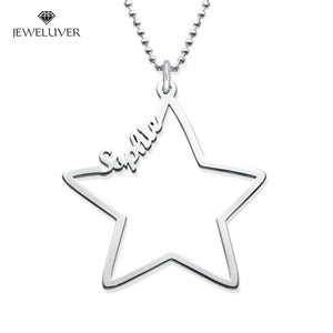 Personalized Star Name Necklace in Silver
