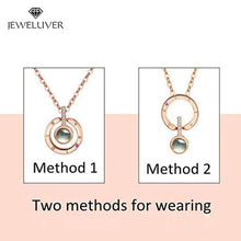 Load image into Gallery viewer, I Love You Necklace, 100 Languages Projection on Onyx Pendant Loving Memory Collarbone Necklace 1 Pcs