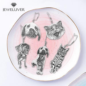 A Pair Of Custom Pet Portrait Earrings