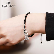 Load image into Gallery viewer, Custom Photo Bracelet in Red/Black Braided String