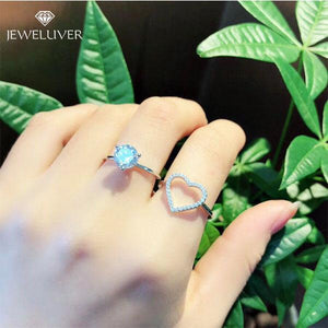 Heart Shape Center Setting Ladies Two 2  Ring Set
