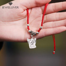 Load image into Gallery viewer, Custom Photo Bracelet in Red/Black Braided String