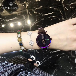 Custom Diamond Bling-Bling Magnetic  Watchband Engraved Women Watches