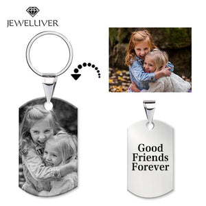 Personalized Photo Keychain in Silver
