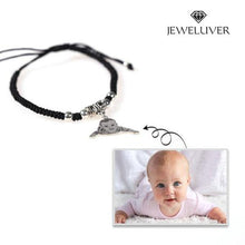 Load image into Gallery viewer, Custom Photo Bracelet in Red/Black Braided String