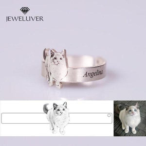 Personalized Photo Engravable Ring 990 Silver