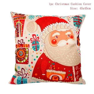 FENGRISE 45x45cm Cotton Linen Merry Christmas Cover Cushion Christmas Decor for Home Happy New Year Decor 2019 Navidad Xmas Gift