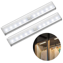 Load image into Gallery viewer, 6/10 LEDs PIR LED Motion Sensor Light Cupboard Wardrobe Bed Lamp LED Under Cabinet Night Light For Closet Stairs Kitchen