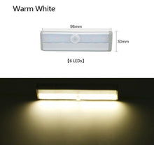 Load image into Gallery viewer, 6/10 LEDs PIR LED Motion Sensor Light Cupboard Wardrobe Bed Lamp LED Under Cabinet Night Light For Closet Stairs Kitchen