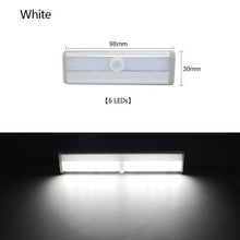 Load image into Gallery viewer, 6/10 LEDs PIR LED Motion Sensor Light Cupboard Wardrobe Bed Lamp LED Under Cabinet Night Light For Closet Stairs Kitchen
