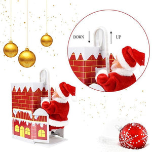 Lovely santa climbing chimney Enjoyable Gift Toy with Music
