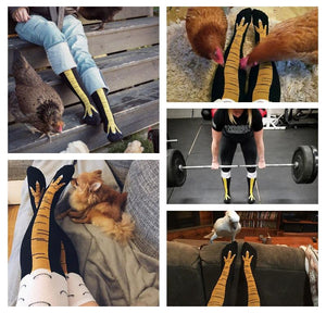 Chicken Leg Socks Stockings Women Girl Thicken Long Knee Socks Funny Chicken Stockings Striped Halloween Socks medias de mujer