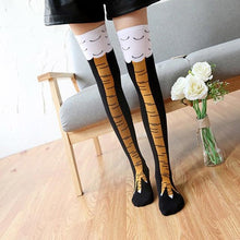 Load image into Gallery viewer, Chicken Leg Socks Stockings Women Girl Thicken Long Knee Socks Funny Chicken Stockings Striped Halloween Socks medias de mujer