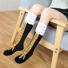 Load image into Gallery viewer, Chicken Leg Socks Stockings Women Girl Thicken Long Knee Socks Funny Chicken Stockings Striped Halloween Socks medias de mujer