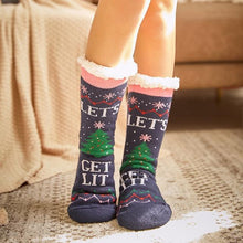 Load image into Gallery viewer, 2019 women&#39;s winter socks thick plush cotton socks warm non-slip home floor socks Christmas gifts cartoon carpet socks new